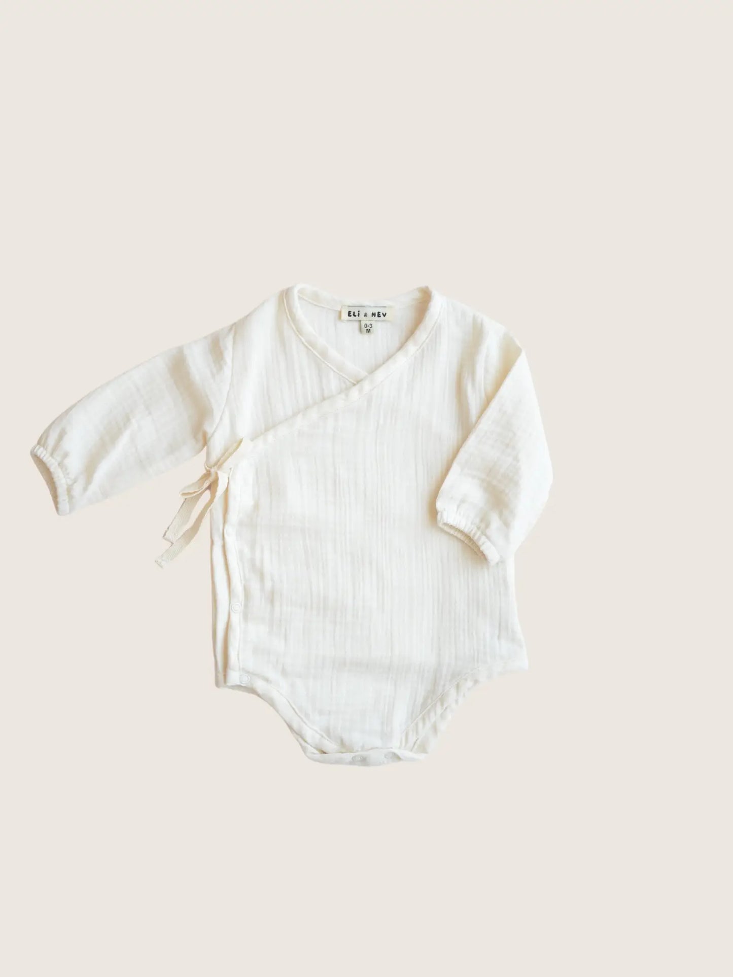 Baby Bodysuit 100% Cotton Muslin - Cream