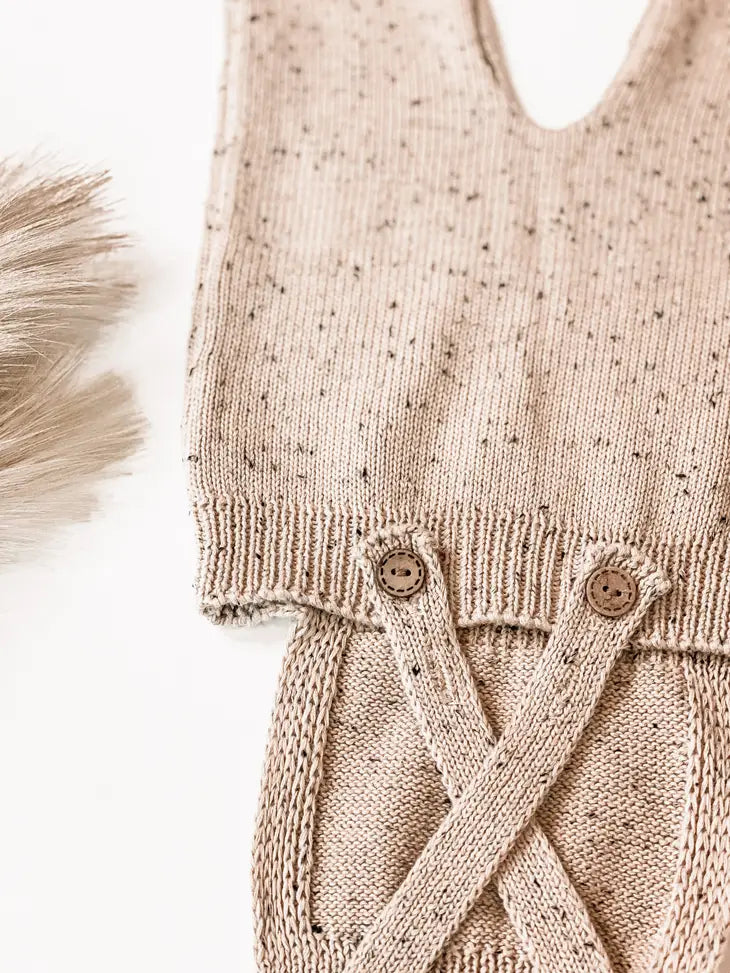 Speckled Knit Pant Overalls