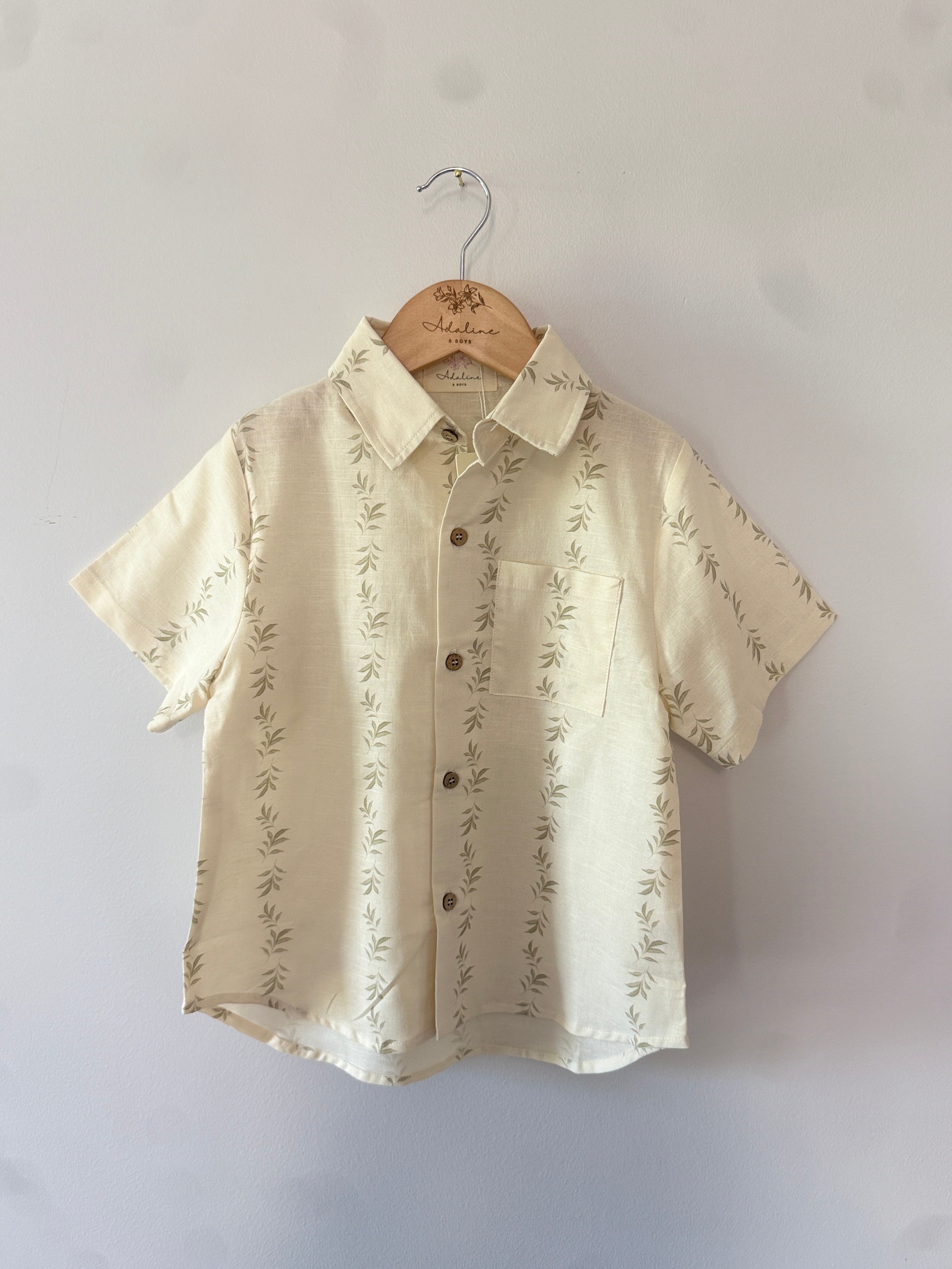 Willow Stripe-Linen Boys Shirt