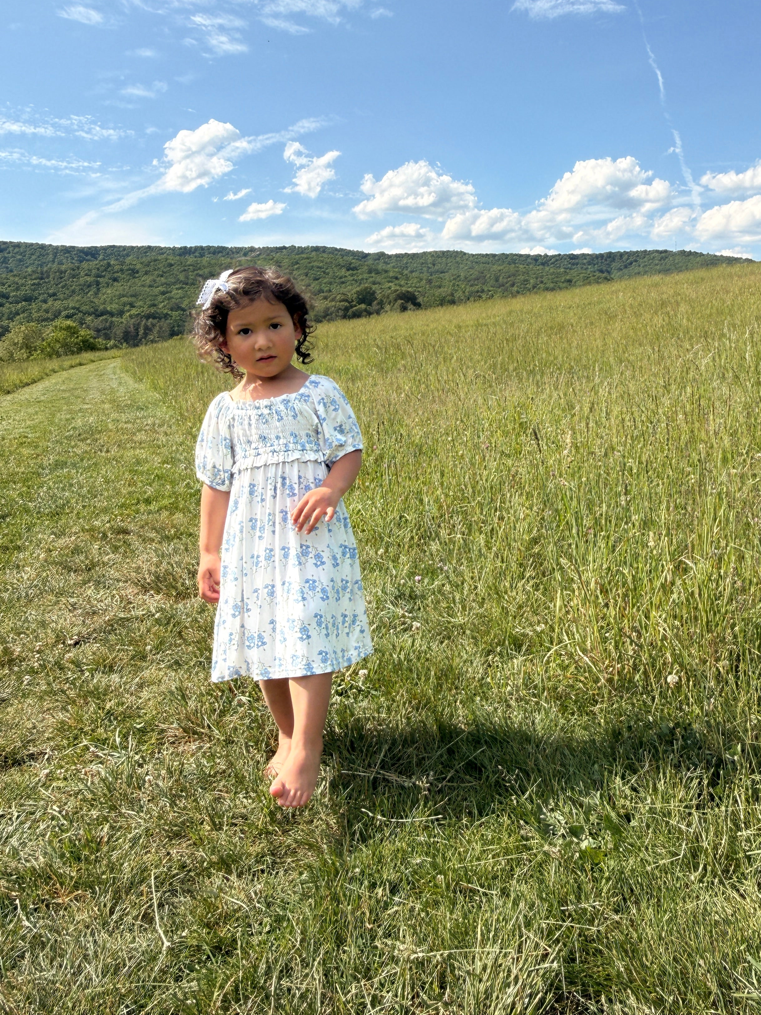 Little Blue Blooms- Bamboo Dress