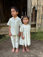 Blue Cedar Stripe-Linen Boys Shirt