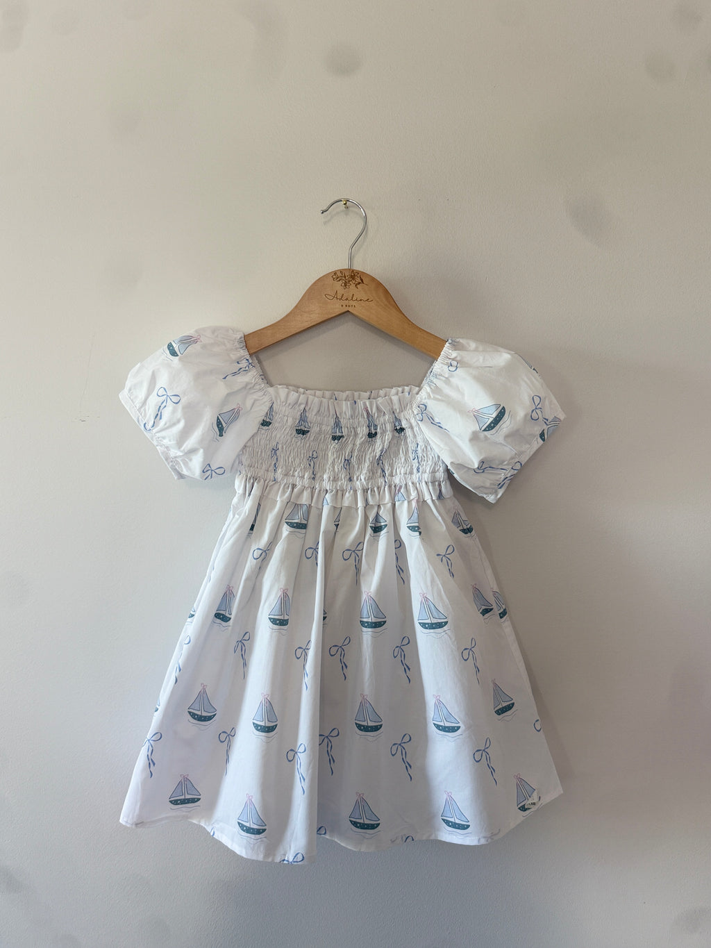 Blush Harbor Bows- Cotton Puff Sleeve Dress