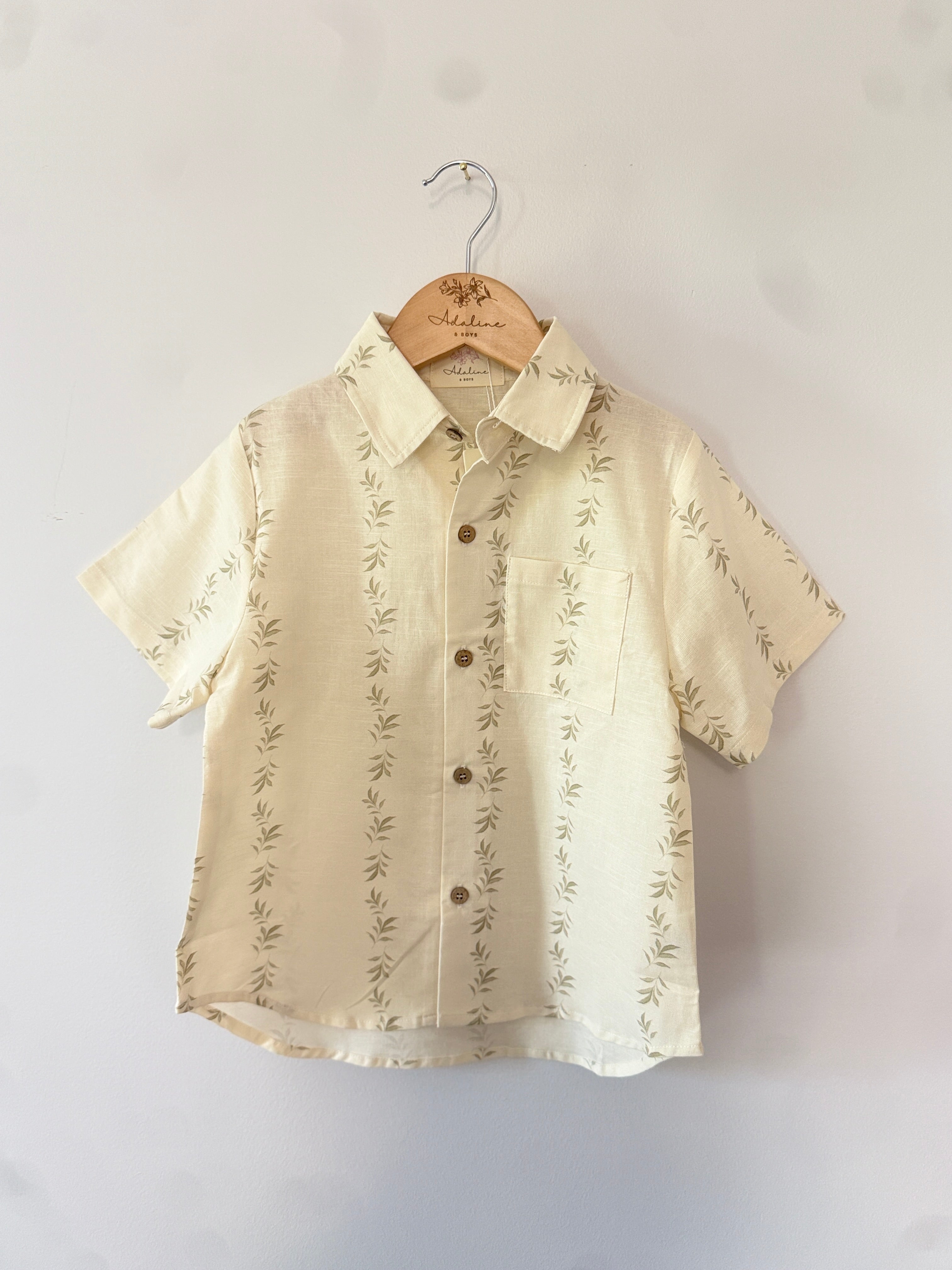 Willow Stripe-Linen Boys Shirt