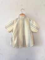 Blue Cedar Stripe-Linen Boys Shirt