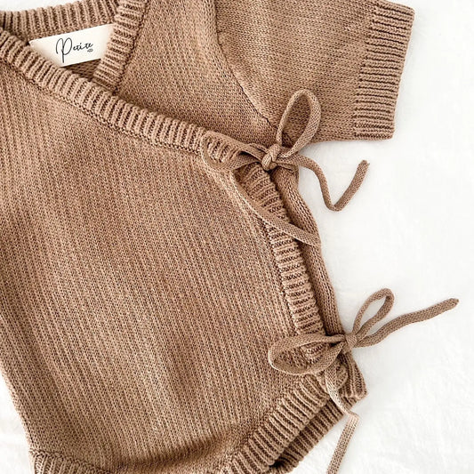 Short Sleeve Knit Bodysuit - Mocha