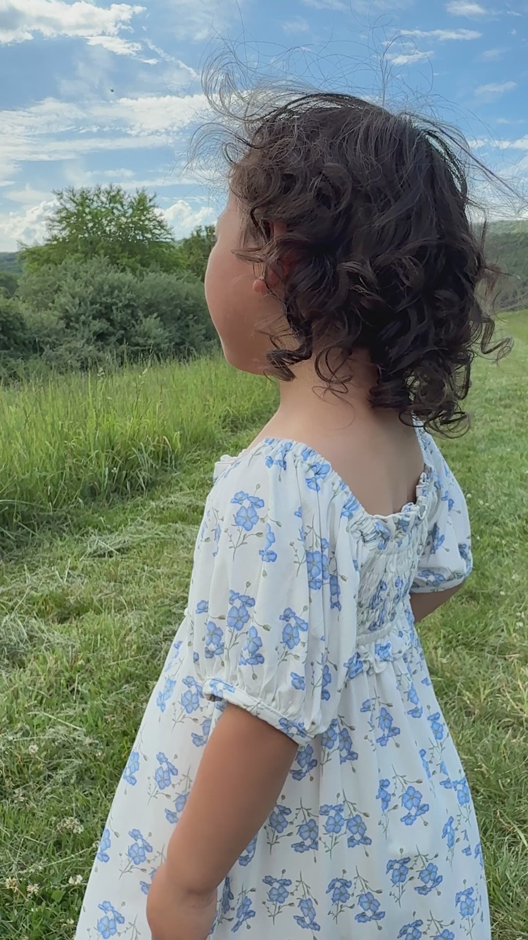 Little Blue Blooms- Bamboo Dress