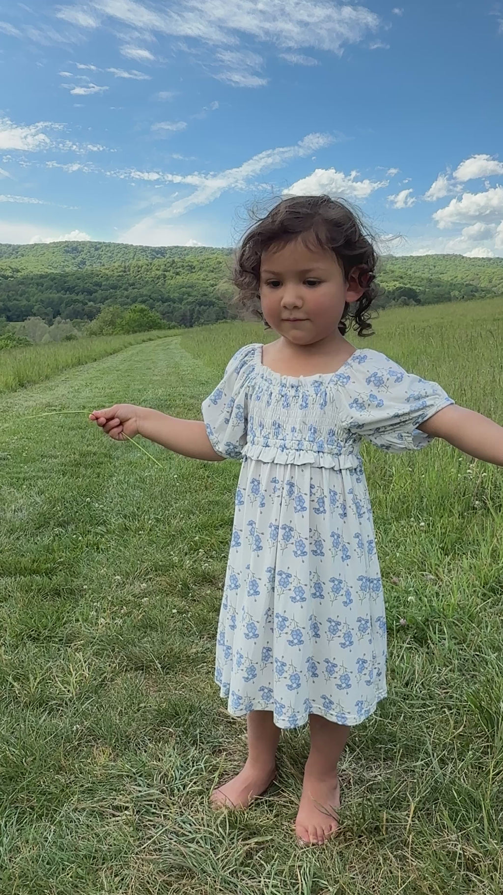 Little Blue Blooms- Bamboo Dress
