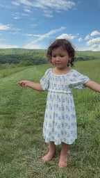 Little Blue Blooms- Bamboo Dress