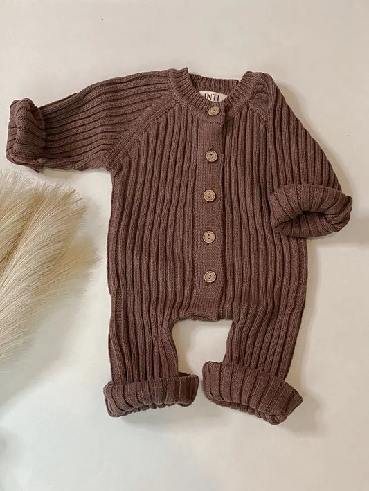 Ribbed Knitted Playsuit in Java